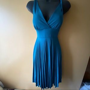 Soprano Plunge Neck Dress with Pleats